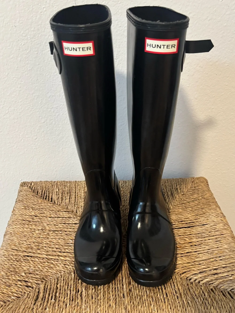 Hunter Gloss Black Mid-Calf Waterproof Boots